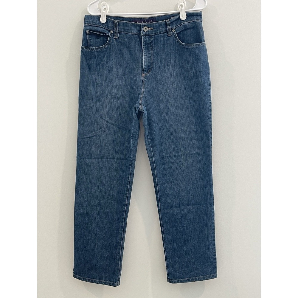 GLORIA VANDERBUILT Amanda Missy Short Sz12 Indigo Denim, Kenya - Picture 1 of 8